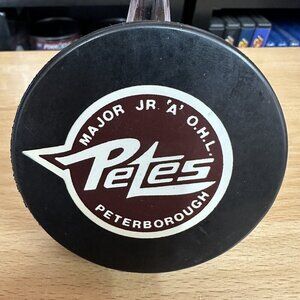 Peterborough Petes OHL Puck - InGlasCo Canada - Pizza Hut Sponsor Back
